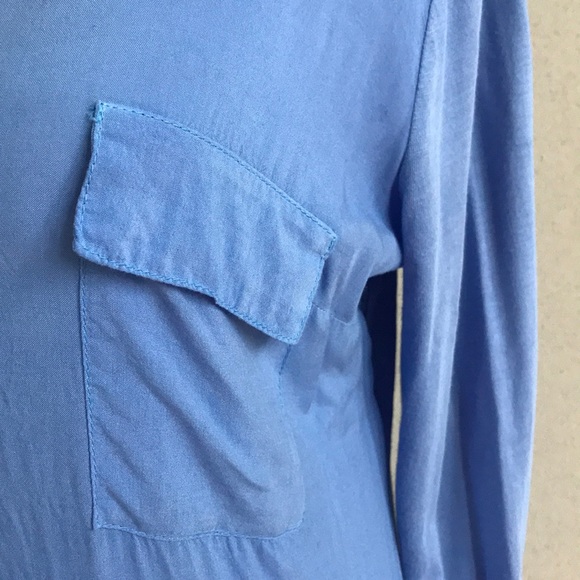 Splendid mixed media long blue shirt - Picture 4 of 14